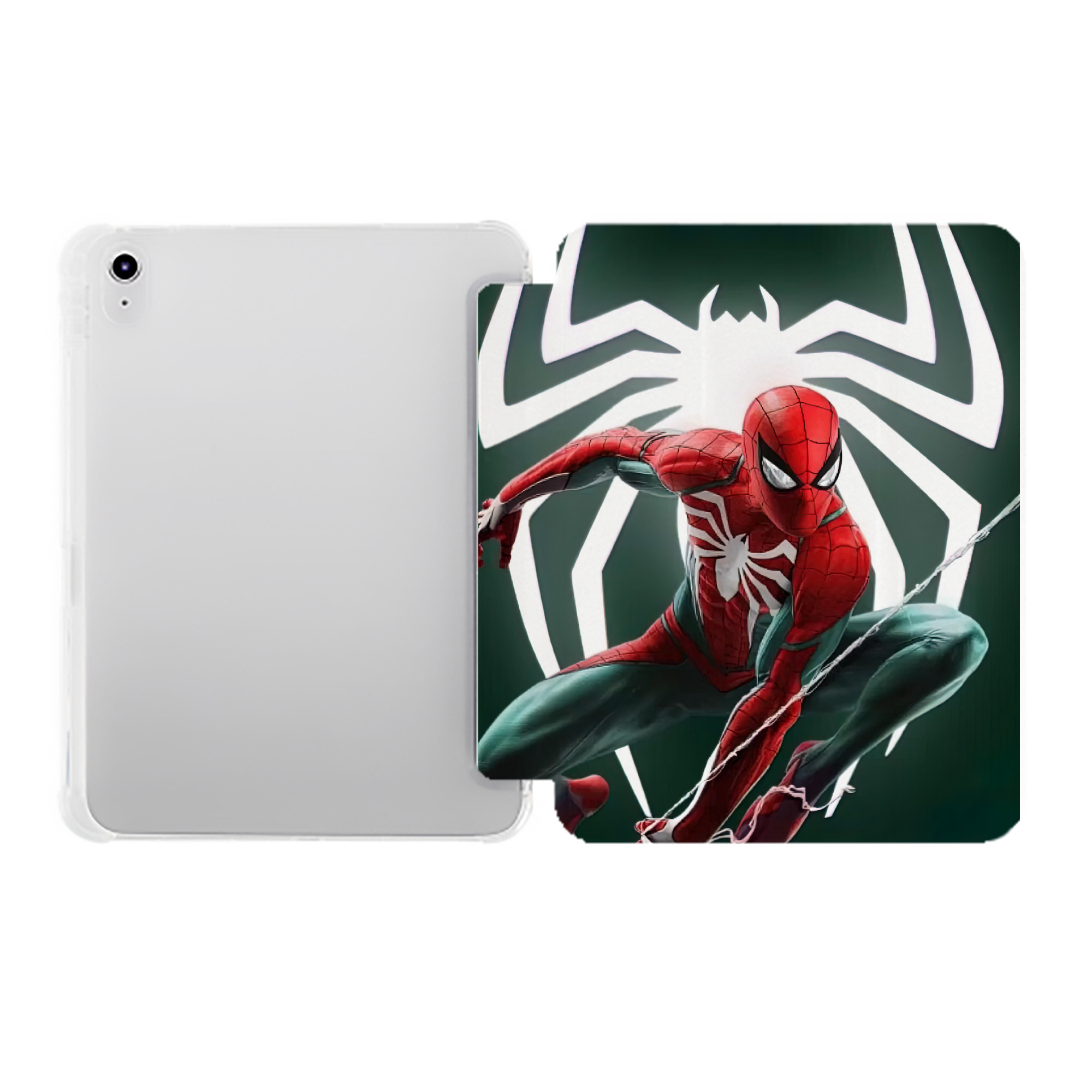 （画像用） Spider Man スパイダーマン IPad ケース ペン収納付き 三つ折りスタンド PUレザー×シリコン 対応機種9.5/10.5/10.9インチ